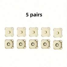 5/10/12/20 Pairs DIY Magnetic Buttons, Cartoon Magnetic Invisible Snap Buttons For Sewing, Plum Blossom Magnetic Buttons, Sewing Buttons, Metal Invisible Sewn Buttons, Wallet Latch Fasteners - Silver - View 19