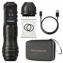 1 Stück Kiss Of Dragon Traveler-T1 kabelloser Tattoo-Stift mit 41mm Griff, bürstenlosem Motor, Extraakku 2000mAh, professionell