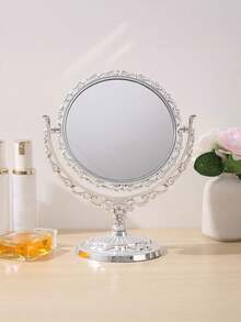 1pc Elegant European Style Double-Sided Makeup Mirror(Plastic Housing), Design And Decoration Craftsmanship, Desktop Love Double-Sided Makeup Mirror, Valentine'S Day Wedding, Birthday Party, Bathroom Accessories, Retro Decoration, Home Dressing Mirror, Room Decoration Aesthetics, Home Decor - Multicolor - View 21