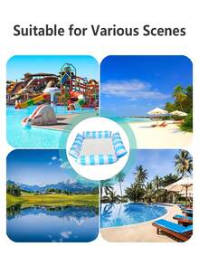 Hamaca inflable de 4Tube para piscina, hamacas de agua para salones, accesorios multiusos para la piscina (sala de estar, sillón, er) para piscinas, lagos, exteriores, playas - Multicolor - Ver 5