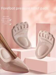 1 Pair Women's High Heel Sandals With Forefoot Cushion Pads - Beige - View 2