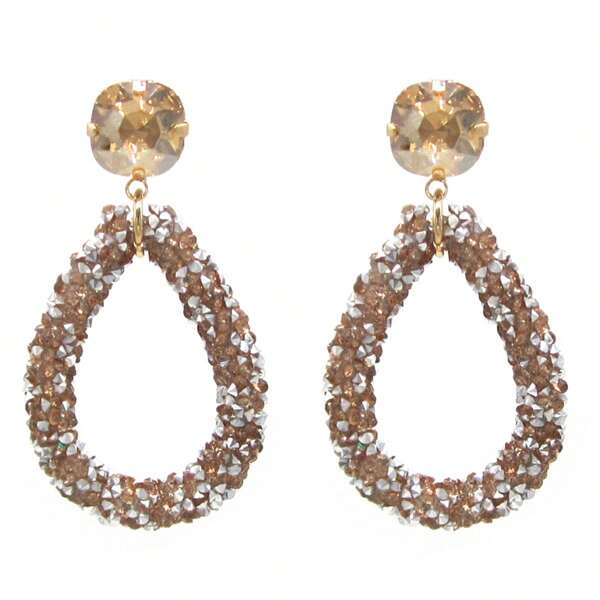 Pendientes colgantes con forma de lágrima hueca, totalmente negros con decoración de cristales de rinoceronte brillantes, estilo retro bohemio como regalo para mujeres