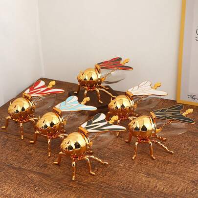 1 Set Luxurious Bee Shaped Seasoning Jars, Home Kitchen Decoration, European Style Spice Boxes