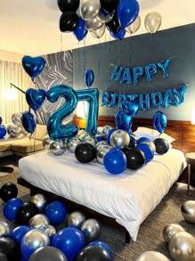 32 بوصة رقم مخصص باللون الوردي والفضي، رقم عيد الميلاد مخصص، بالونات لاتكس وردية وبالونات بنفسجية معدنية، مجموعة بالونات حرف عيد ميلاد سعيد، وبالون قلب وردي ملفوف، مناسب لعيد الميلاد، الزفاف، عرض الطفل، عيد الحب، ديكور حفلة العزوبية، حفلة عيد ، ذكرى الزواج، رأس السنة الجديدة، معرض الطفل ، التخرج، الخطوبة، حفل الزفاف