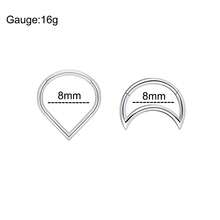 2 Pcs Daith Piercing Jewelry Hypoallergenic CZ Heart Cartilage Earring 18K Gold Plating Water Droplet Septum Ring 316L Stainless Steel Moon Helix Earring For Women