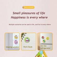 1 Set de Juguetes de Pegatinas de Recompensa DIY para Niños, Sellos de Recompensa para Niños, Pato/Conejo/Dinosaurio/Unicornio (Incluye 100 Pegatinas Aleatorias + Libro de Cuentos), Formas de Pegatinas de Animales de Dibujos Animados, Puede Mejorar el Conocimiento Matemático de los Niños, Alentar y Recompensar a los Niños, Juguetes de Sellos Mágicos de Alivio de Estrés Creativo para Jardín de Infantes, Regalo de Cumpleaños/Navidad/Acción de Gracias (Algunos Accesorios en Colores Aleatorios)