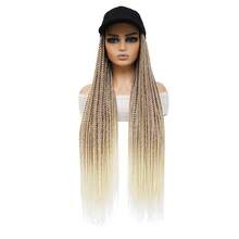 Baseball Cap Wig 24 Inch Box Braids Hair Extensions With Hat Ombre Color Synthetic Hair Cap Wig With Long Braiding Hair For Women - Multicolor - View 16