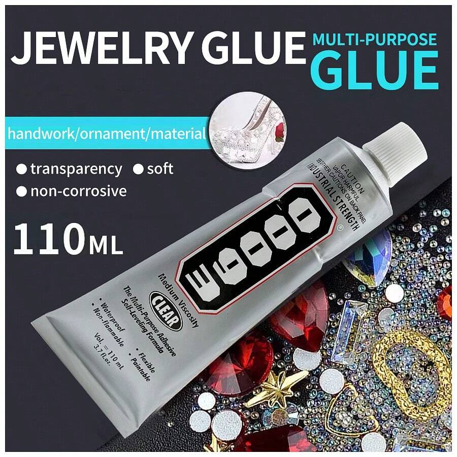 Adesivo Multiuso E6000 para Cristais Decorativos, Artesanato, Roupas, Vestidos de Casamento, Flores Secas, Tecidos, Metais, Plásticos, Couro, Sapatos, DIY, Acessórios de Celular, Configuração de Cristais Decorativos