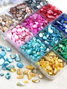 130g Hạt trang trí hình vỏ sò bất đối xứng nhiều màu sắc, thích hợp để đổ khuôn silicon, làm đồ trang sức thủ công DIY và đổ đầy cốc lắc nhựa. - Nhiều màu - Xem 3