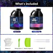 环氧树脂 32OZ - 透明环氧树脂套件 - 不发黄无气泡艺术树脂铸造树脂适用于艺术工艺品、珠宝制作、木材和树脂模具（16OZ X 2）