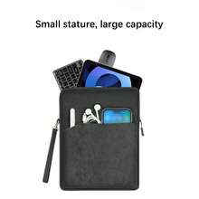 1 件涤纶材料粉色轻质拉链大容量多层电子笔记本带衬垫旅行保护套，适用于 8 英寸/11 英寸/12.9 英寸平板电脑 - 黑色 - 查看 5