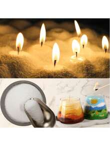 BUCICE 200g Cera de arena natural, adecuada para hacer velas, cera de arena de colores para decoración de velas DIY, tinte para velas de pintura de arena, material de cera de nieve, incluye 100 mechas - Múltiples aromas - Ver 4