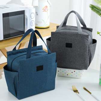 Large-Capacity Bento Insulated Bag With Aluminum Film Inside Portable Lunch Bag For Car Travel Work Picnic