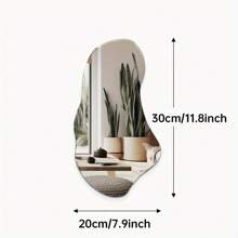 2 st oregelbundna väggspeglar, asymmetrisk böjd retro popdekoration, lämplig för vardagsrum/hall/badrum (vänligen bekräfta om den faktiska storleken uppfyller förväntningarna)