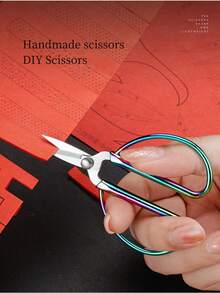 Handmade Delicate Mini Alloy Scissors, Stainless Steel DIY Handicraft Scissors, Tea Leaf Trimmer, Sharp Scissors For Crafts And Sewing, Utility Scissors - Multicolor - View 3