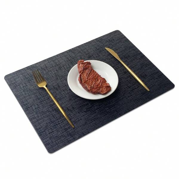 2pcs Leather Heat Insulation Pad, Waterproof Tray Mat, Double-Sided Square Placemat, Non-Slip For Dining Table, Bedroom