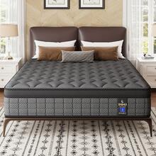 ENSHUI 12 Inch Hybrid Mattress With Gel Memory Foam And Pocket Springs For Cooling And Support, Twin To King Sizes - Xám - Xem 2