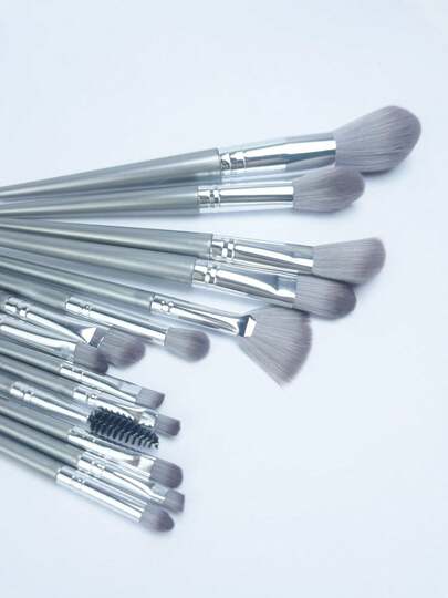 Kit de Pincéis Profissionais Verde & Cinza – 14 Peças