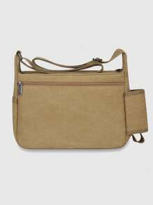 Multi-Pocket Canvas Shoulder Bag – Casual Utility Crossbody Satchel For Men, Daily Travel Organizer With Bottle Holder