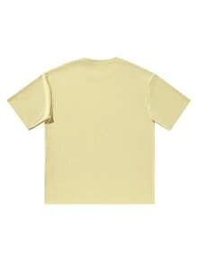 Men's Summer Casual Solid Color Round Neck Short Sleeve T-Shirt - 杏色 - 查看 2