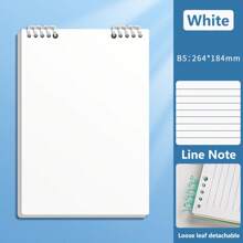 A5/B5/A4 Flip Up Loose-Leaf Notebook,60 Sheets,Detachable Horizontal Line Inner Page Notepad,Waterproof PP Cover,60 Pages,Office And School Supplies - Multicolor - View 35