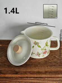 1套搪瓷快餐锅带柄带盖黄油罐加厚彩色搪瓷面碗复古洋瓷铁饭锅多功能调料收纳锅学生用品