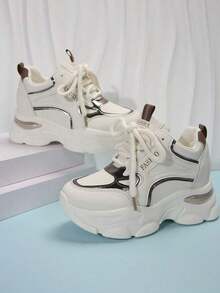 Women Wedge Sneakers - 杏 - 查看 4