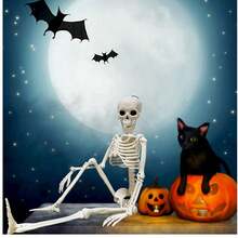 1 Stück Halloween Skelett Simulation menschliches Plastik Skelett Dekoration Spukhaus Feiertagsszenerie Requisiten