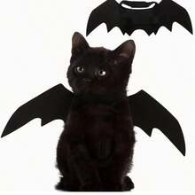 Adjustable Black Cat Bat Wing Pet Costume - Soft Polyester Halloween Pet Accessory, Suitable For Cats And Small Dogs, Great For Cosplay And Dressing Up Fun - Multicolor - View 4