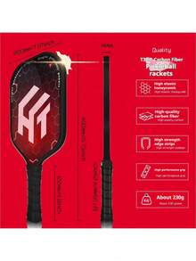 HTPICK T300 Cold Pressed Carbon Fiber Pickleball Racket, Beginner Training & Competition Version - Multicolor - View 5