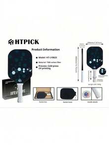 HTPICK T300 Cold Pressed Carbon Fiber Pickleball Racket, Beginner Training & Competition Version - Multicolor - View 11