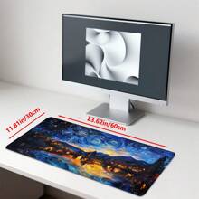 1 buc. Mouse Pad extins pentru jocuri, anti-alunecare, design cu model de artă cu cer înstelat, covoraș de birou durabil, cu margini cusute precise, potrivit pentru sporturi, computer și birou, covoraș de masă, covoraș pentru insulă