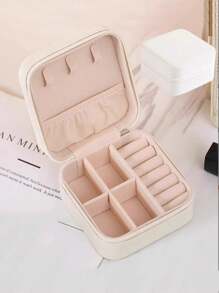 1PC Portable Jewelry Box ,Small PU Leather Travel Jewelry Storage Box, Elegant Organizer For Earrings/Necklaces/Rings Travel-Friendly Giftable Storage Case ,Jewelry Sorting Box For Women's Fashion Accessories, Birthday/Valentine's Gift Idea , Bridesmaid Gifts, Christmas Gifts, Halloween Gifts, Women Gifts, Wedding Gifts