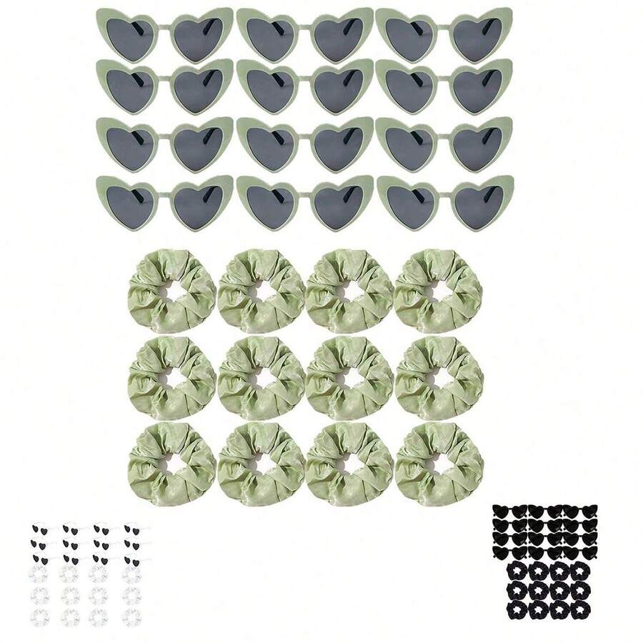 Satin Brautjungfer Haargummis Set mit 12 Haargummis für Junggesellenabschied, Party Brillen, Brautduschegeschenke, Geschenkideen für Hochzeitspartys, Brautjungfernvorschlag Geschenke ohne Haarschäden - Verschiedenfarbig - Übersicht 1
