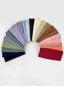 1件装ins风荷叶边宽弹力发带，女士发饰头巾时尚女士围巾时尚发圈 - 彩色 - 查看 3