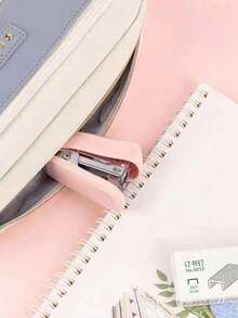 1 件迷你订书机套装，三合一骑马钉订书机和起钉器（容量：830 个订书钉），26/6 标准，返校，办公室学校用品 - 彩色 - 查看 7