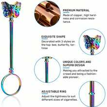 1pc Unique Hollow Smoking Ring - Add A Stylish Touch To Your Cigarette Experience!Hand Smoking Ring Cigarette Holder, Thick Smoke Rack Holder Clip, Hand Bones Alloy Steel Cigarette Ring Holder, Smoking Accessories