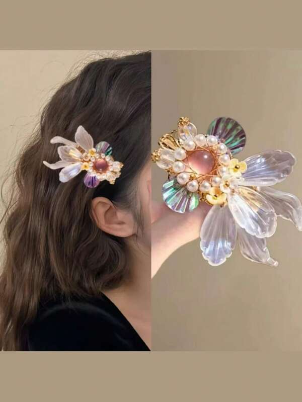 1pc Super Ethereal & Colorful Golden Fish Hair Clip, High-End Hair Accessory, Vintage Spring Accessory For Women, Duckbill Clip Hairpin, Zinc Alloy Material, Elegant & Casual, Claw Clips, Hair Claws, Clips For Hair, Hair Slide, Hair Barrettes