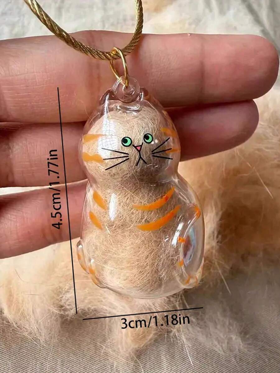1 件装宠物毛发收集罐，透明带夹容器，用于保存猫或狗毛发，创意宠物爱好者设计