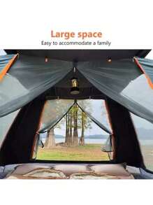Carpa desplegable impermeable. Carpa automática que se monta rápidamente y fácilmente. Carpa portátil plegable con toldo y ventana, adecuada para acampar al aire libre y para la playa.