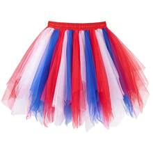 Adult 1950s Tutus For Women Halloween Party Vintage Petticoat Bubble Ballet Dance Tutu Skirts - 白/紅/藍 - 查看 6