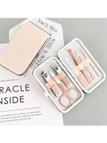 1 Juego de Kit de Cuidado de Uñas de 8 en 1 que incluye cortaúñas, herramientas de arreglo y pedicura, juego de cuidado personal con estuche de viaje, gran regalo para hombres, mujeres, familia y amigos
