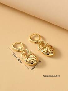 2pcs Minimalist Heart Lock Hoop Earrings, Fashion Jewelry