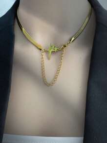 1pc Fashionable Titanium Star Pendant Necklace For Men