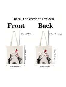 1 pieza, Bolsa de lona con impresión del póster de la película de Halloween "Edward Tijeras de Manos", bolsa de almacenamiento portátil para amantes del cine, diseño de estilo universitario oscuro, bolsa duradera, bolsa de la compra, adecuada para el hogar, compras, viajes, escuela, regalos de 16 in * 14 in, bolsas de Halloween perfectas para fiestas de disfraces