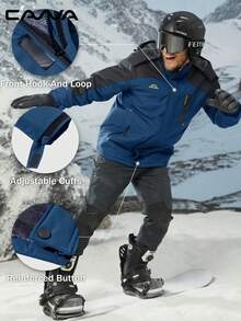 Cavva 男士冬季保暖内衬夹克 防水防风 多口袋滑雪外套 徒步露营登山滑雪