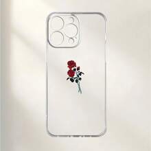 Rose Pattern Phone Case, UV Printing Mobile Phone Protective Case, 360 Degree Full Protection, Suitable For Iphone 11 12 13 14 15 16 Pro Max XR X/ XS 7 8 Plus SE Mini, With New Personality Creative For Smart Phone Case - Transparent - View 3