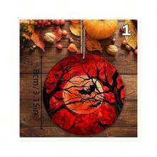 1 套个性化桌面装饰竹耙沙盘、万圣节沙盘装饰、微景观沙盘工艺品、7 件万圣节和圣诞树装饰 - 亚克力哥特式蝙蝠悬挂装饰，用于节日展示，无需电源，无羽毛配件，适用于家庭和派对装饰