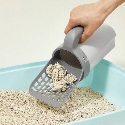 PETSIN 1pc Integrated Cat Litter Shovel Set, Pet Pooper Scooper With Removable Waste Bag