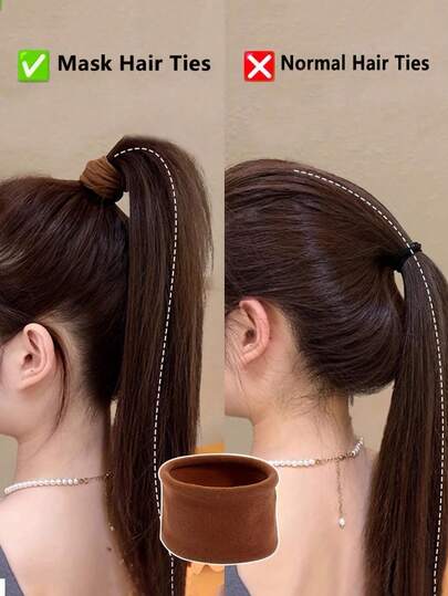 40pcs Thick & High Elastic Black Hair Ties, Soft Seamless, Thick & Wide Elastic Hair Ties, , Suitable For Women - Elegant Solid Color, Suitable For Ponytails, Basic Nylon Stretchy Hair Ties For Ladies Head Accessories Rubber Bands